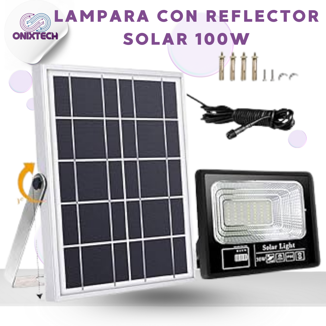 LAMPARA CON PANEL SOLAR DE 100W